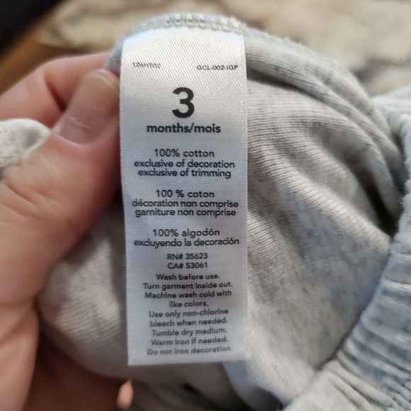 Carters Cotton Gown Sleep Sack Pajamas Baby Elephant White Gray Gender Neutral - Picture 7 of 7